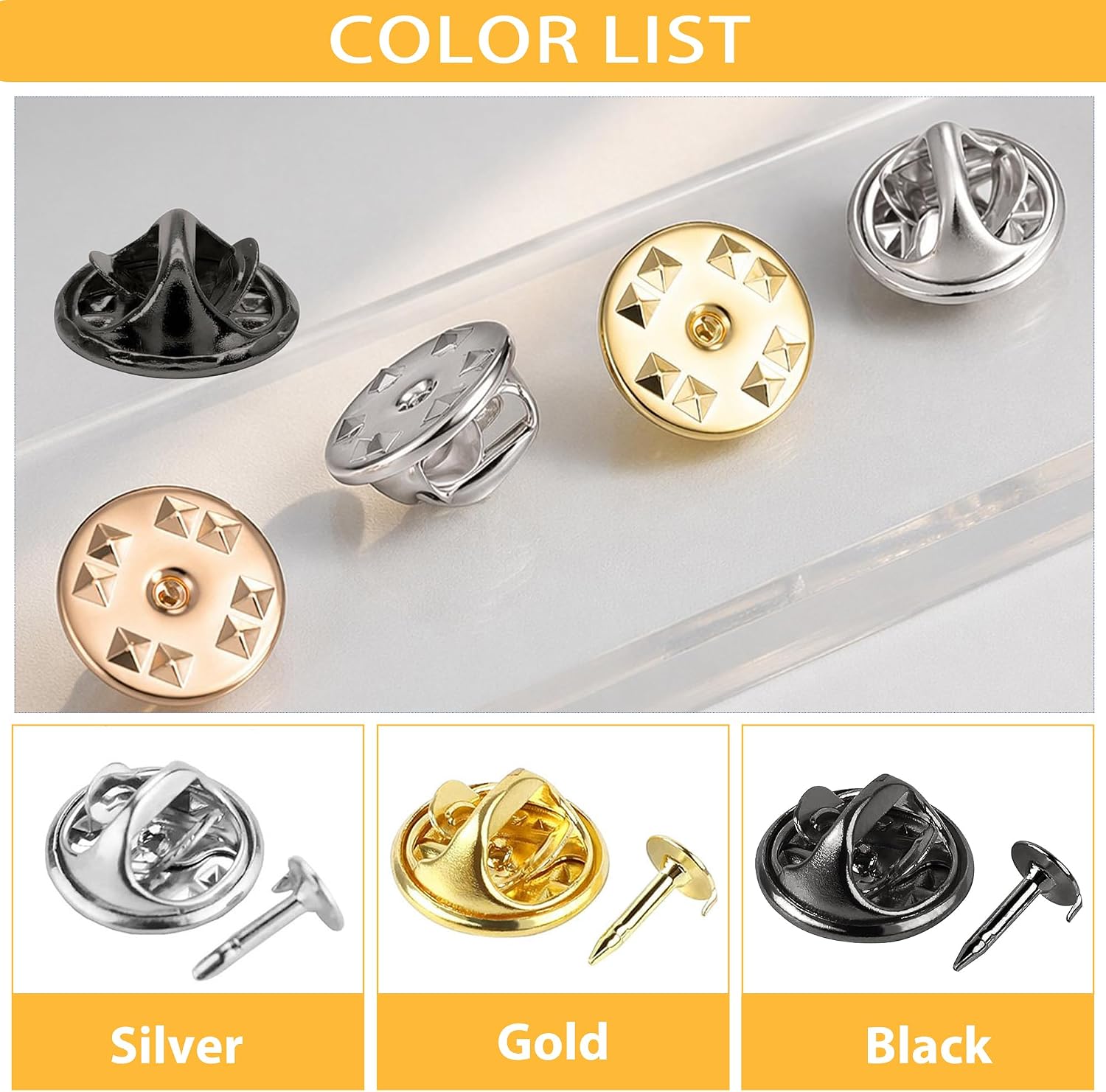 130 Set Pin Backs,Butterfly Clutch Tie Tacks Jewelry Pin Backings Clasp