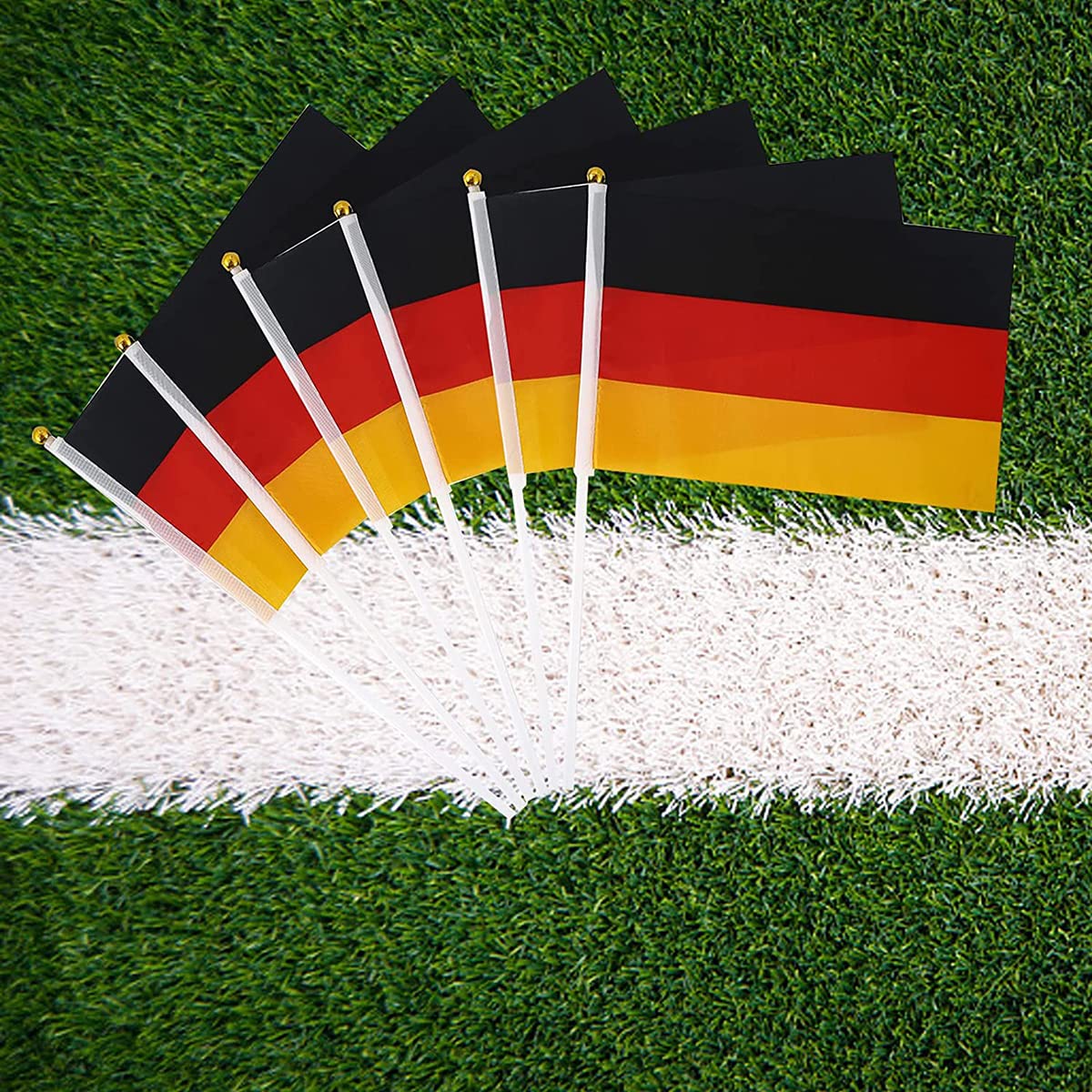 Pack of 15 Handheld Mini Flag Germany Stick Flag Sports Events Parade 21 x 14 cm German Flag for Football Games and Fan Events - Image 4