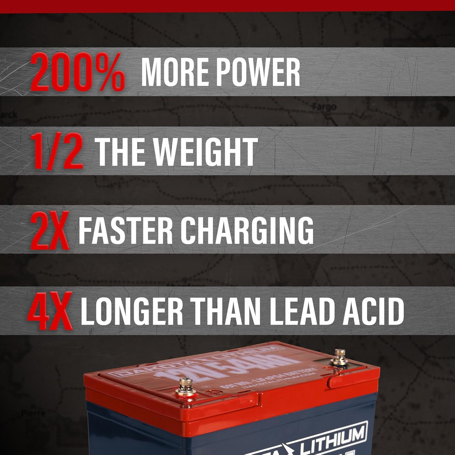Dakota Lithium – 12V 54Ah LiFePO4 Deep Cycle Battery – 11 Year USA Warranty 2000+ Cycles – For Trolling Motors, Fish Finders, Ice Fishing, Marine, and More – Charger not Included