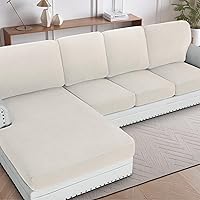 Vista 167 de H.VERSAILTEX 2025 New Sectional Couch Covers 8 Pieces Stretch Sofa Covers for Sectional Sofa Set Separate L Shaped Couch Cover for Both Left/Right