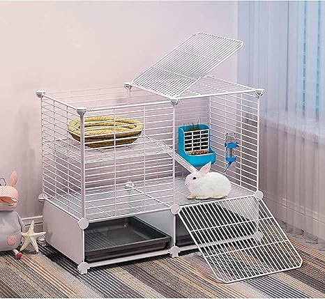 Amazon Co Jp うさぎケージ 大型 小動物ケージ ペットケージ 小屋 キャスター付き 天井扉 移動便利 組み立て簡単 掃除しやすい 通気性休憩所 ウサギ モルモット ピンク A ペット用品