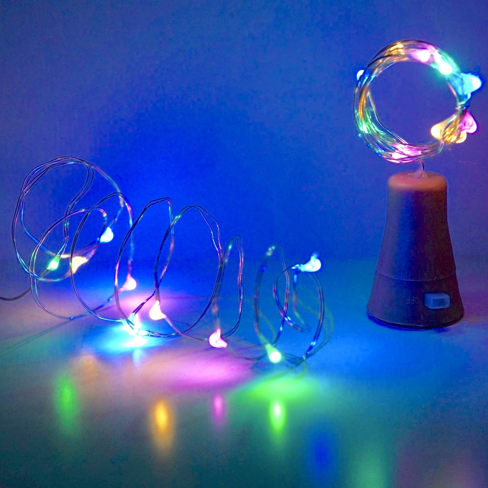 6'lı Paket Güneş Enerjili Şarap Şişesi Işıkları, 20 LED Su Geçirmez Bakır Mantar Güneş Işığı Düğün, Noel, Dış Mekan, Tatil, Bahçe, Veranda, Yol Dekoru için (Renkli)