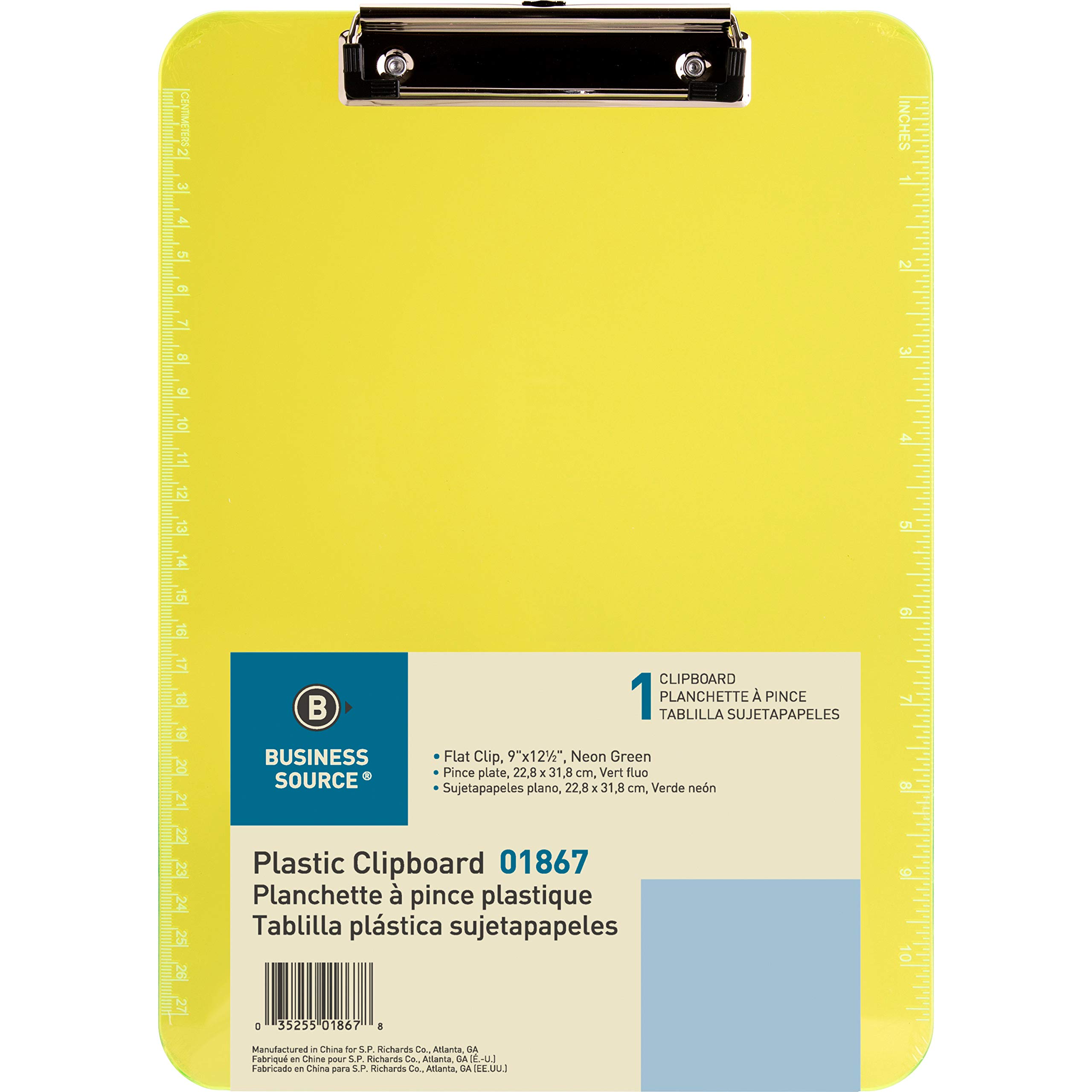 Business Source Transparent Plastic Clipboard