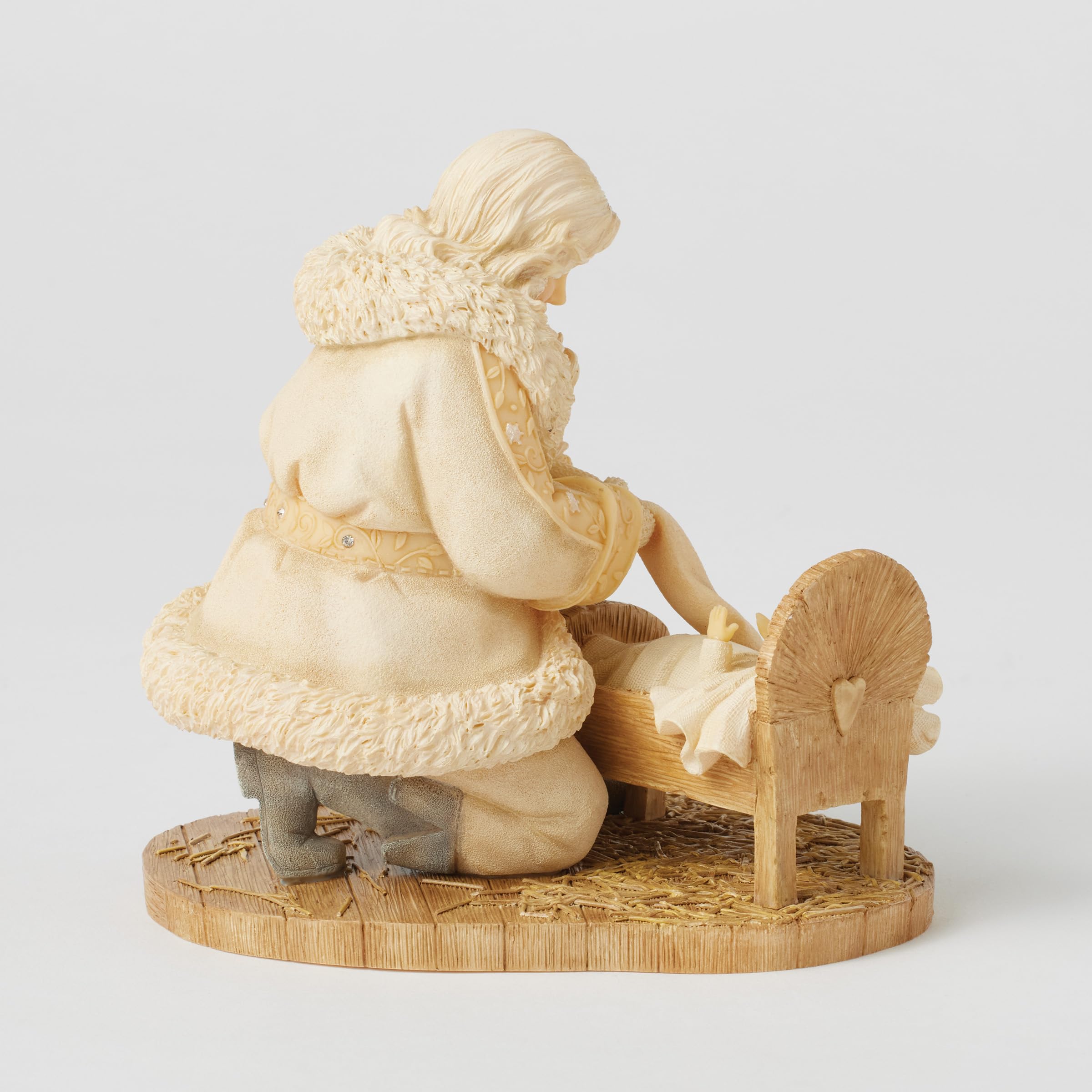 Enesco Foundations Figurine Père Noël agenouillé par bébé Jésus, 13 cm, multicolore