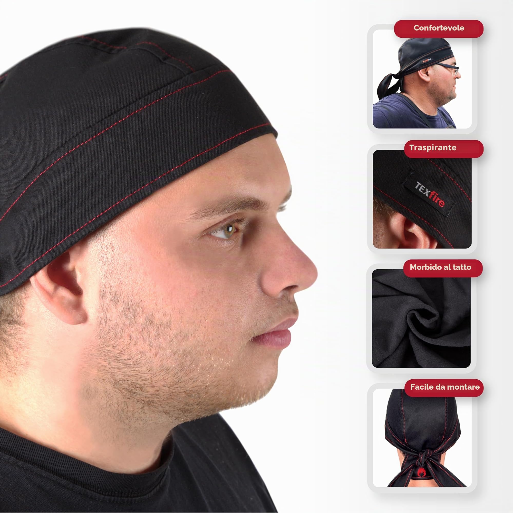 Bandana ignifuga di protezione durante le operazioni di saldatura