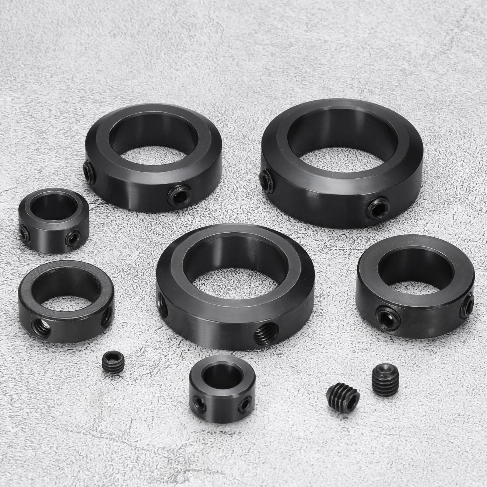 sourcing map Lot de 4 colliers à vis de 20 mm, colliers de serrage en acier 1045, diamètre extérieur 32 mm, largeur 10 mm pour guide d'arbre de tige linéaire