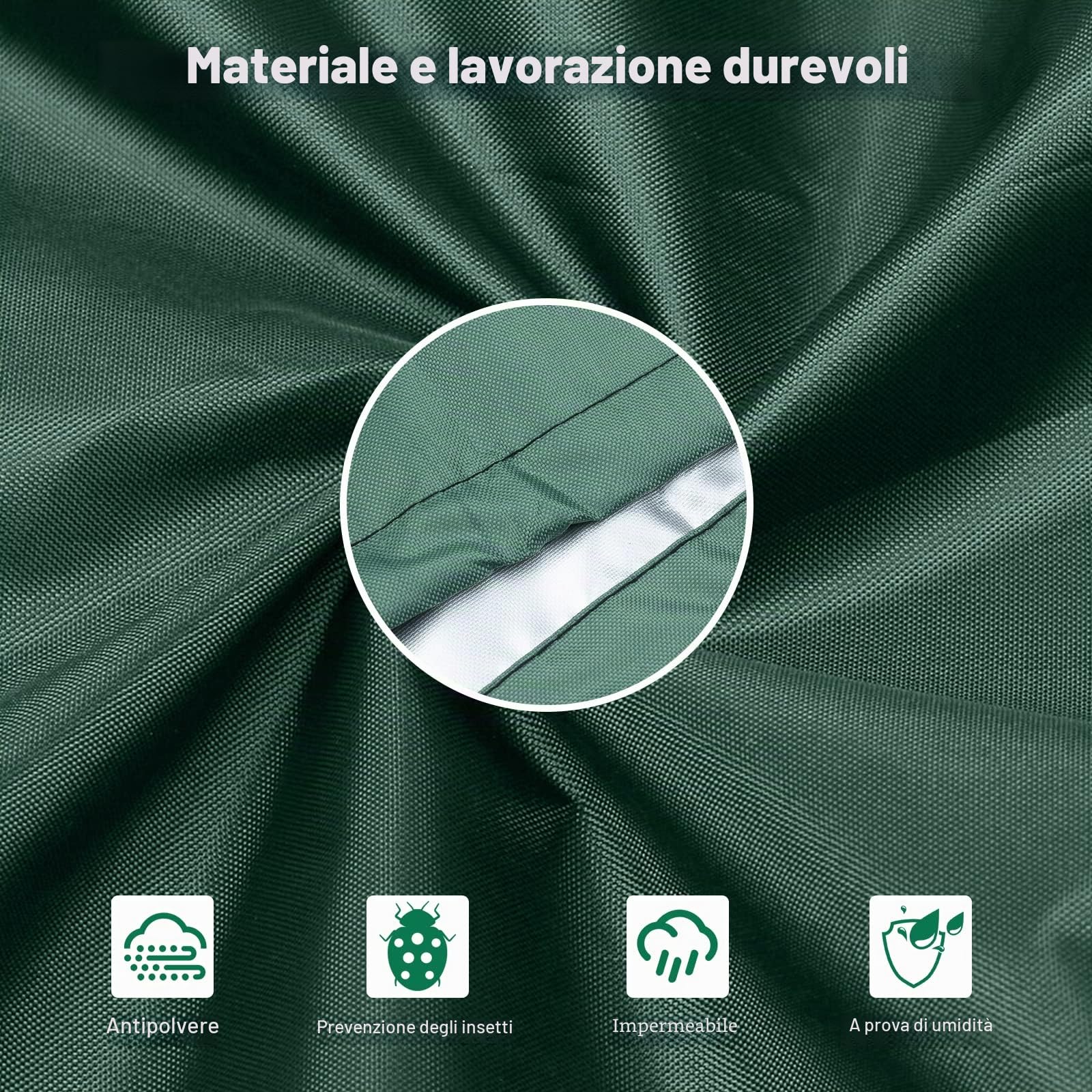 Borsa portaoggetti per albero di Natale, impermeabile Oxford con doppie cerniere, custodia per il trasporto per alberi di Natale fino a 6 piedi e altre decorazioni natalizie, verde..…