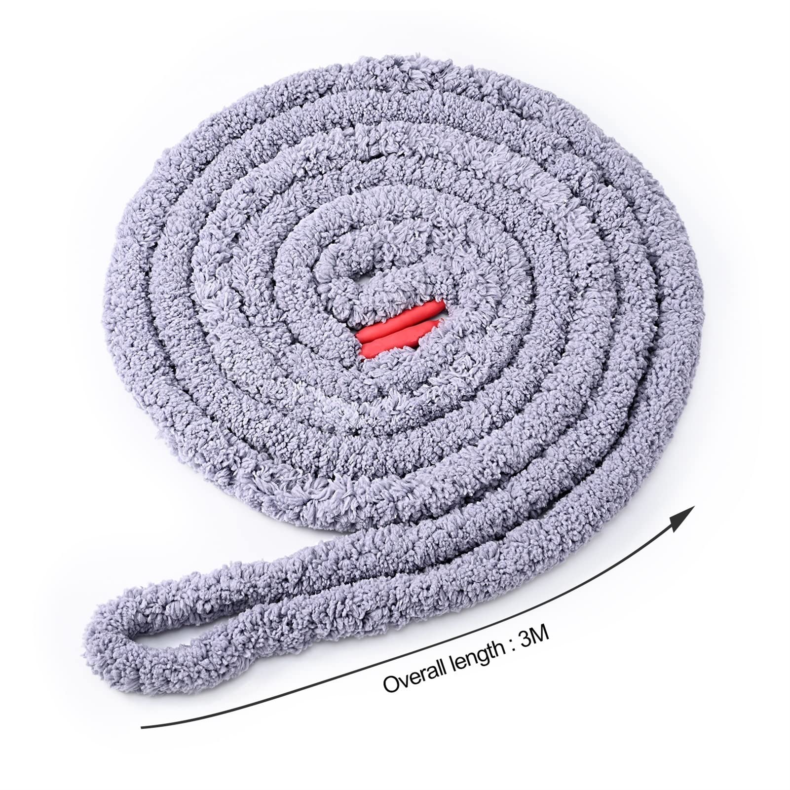 TRUSTTWO Accesorios de Lavado de Autos 300 cm Agua Absorbente Microfibra Cuerda de Parabrisas Tela Secado Tela Fuerte Paño de Absorbencia de Agua The Grey