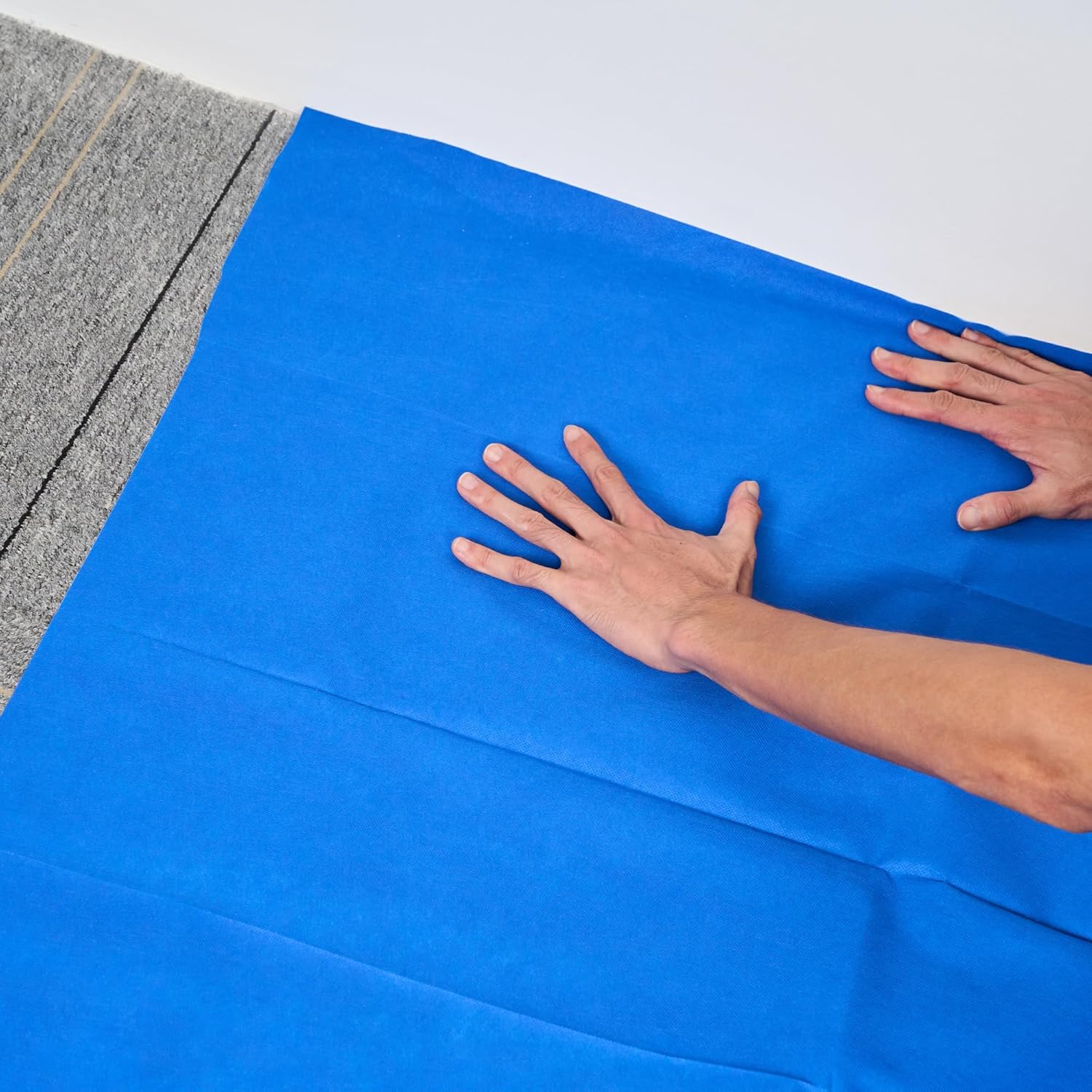 Restaurantware Drop Cloth 4 x 15 Feet Waterproof 12 Blue Plastic Painter's Sheeting Durable Reusable Non-Slip Leakproof Drop Sheets for Painting, Furniture Covers, Dust Protection, Easy Cleanup