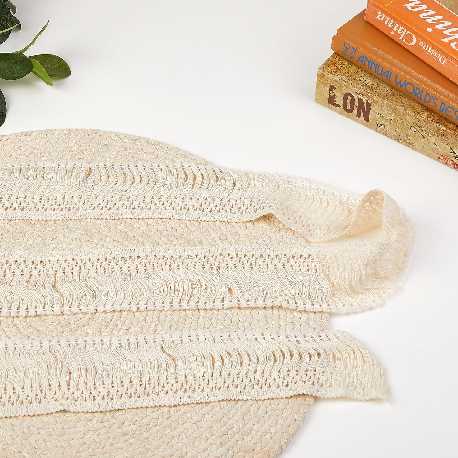 10 Yards Long Fringe Trim - Handmade Cotton Tassel Trim for DIY Crafts,Boho Style Home,Clothes Accessories & Textile Projects,Versatile Decorative Fabric for Curtains,Lamps