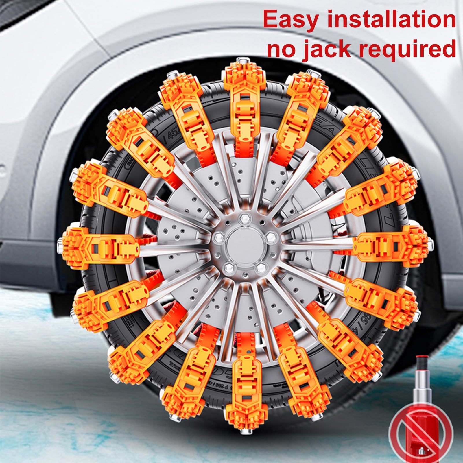Chaînes Neige 10 Pièces pour Pneus - Chaînes Hiver Voiture Réutilisables, Portables, Universelles avec Design Anti-Dérapant Ajustable | Adaptées à la Plupart des Voitures et Camions (Longueur 86cm)