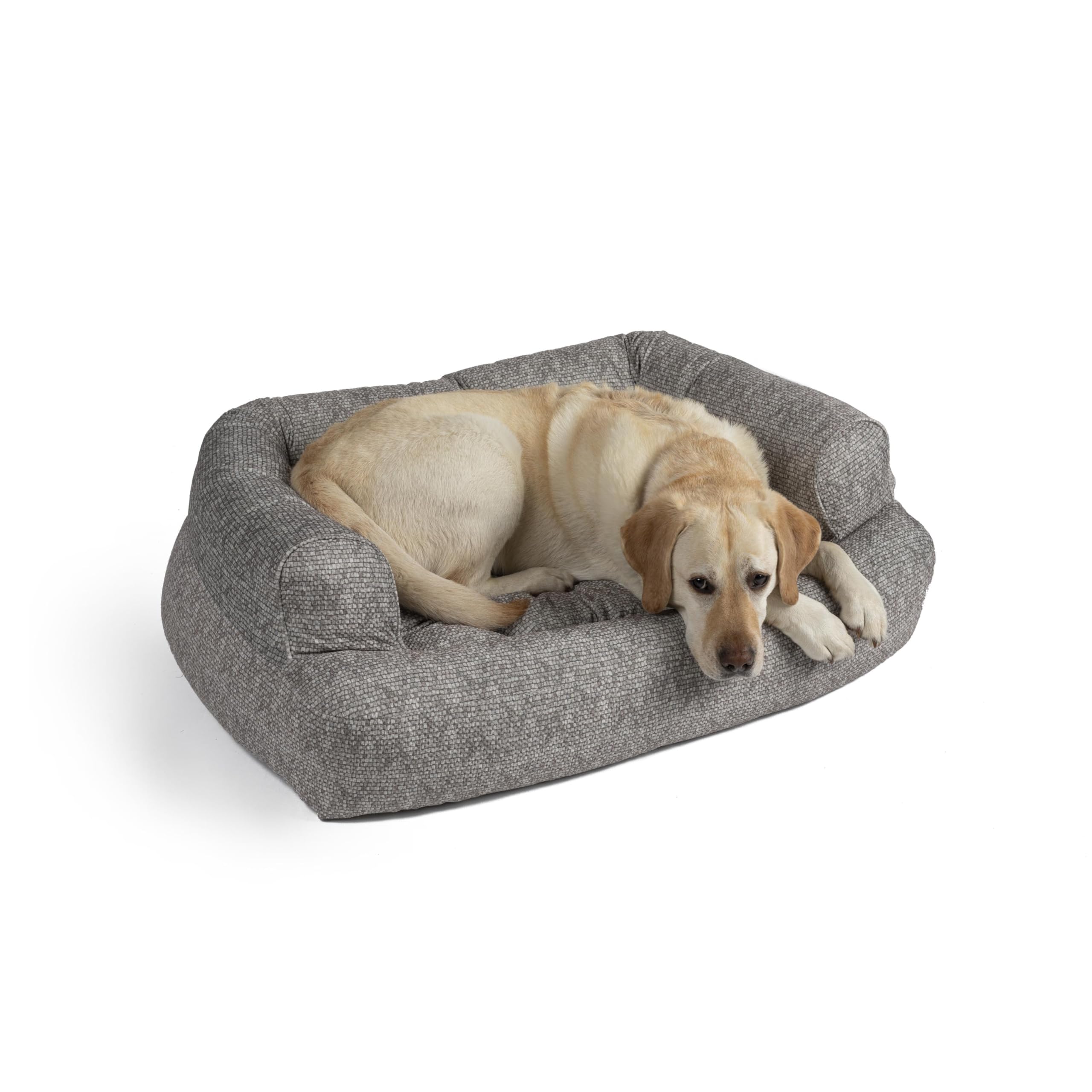 Snoozer Overstuffed Dog Sofa, Luxury Dog Couch, Merlin Linen (XL)