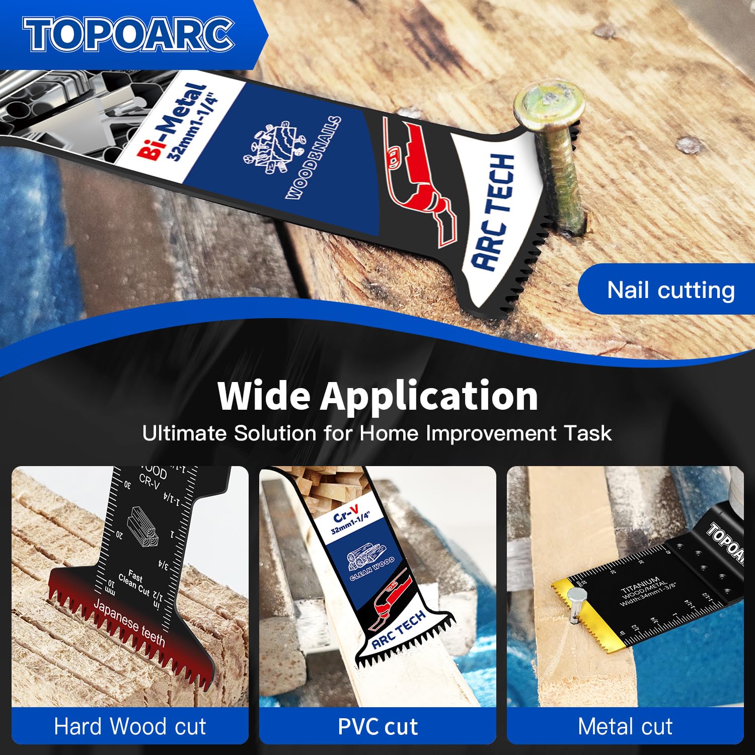 110 PCS Oscillating Tool Blade Titanium Oscillating Saw Blades Professional Japanese Teeth Multitool Blades Quick Release Saw Blades Kits Compatible with Dewalt Milwaukee Rockwell Fein Makita