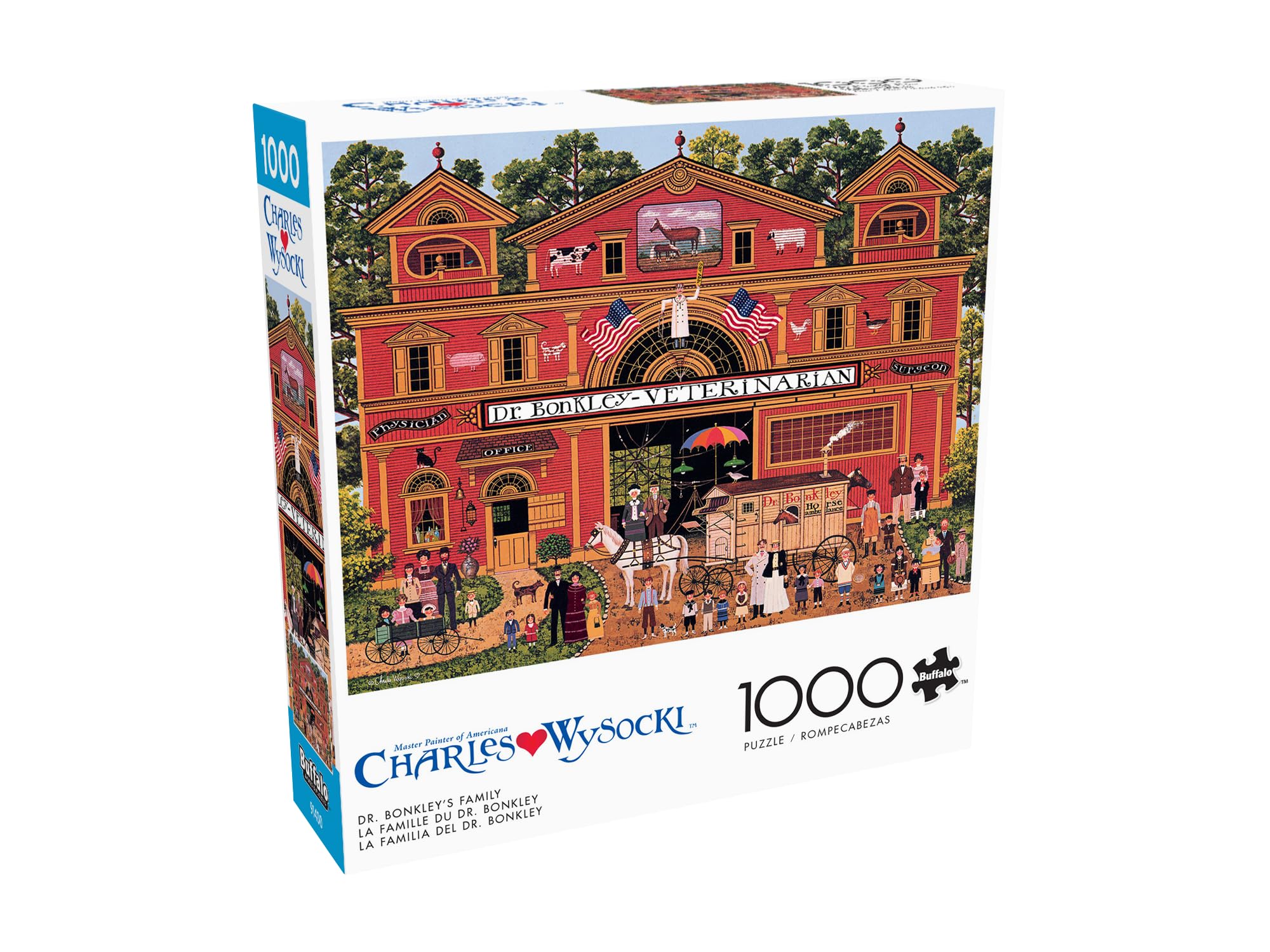 Buffalo Games Charles Wysocki,Dr Bonkley's Family,1000 Piece Jigsaw Puzzles | Art by Charles Wysocki, Frameable Art, Made in USA, Recycled Board, Includes Poster, Challenging, intermediate to expert