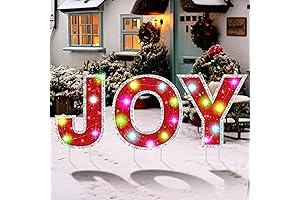 Christmas Lawn Lighted Decorations LED Joy Letters