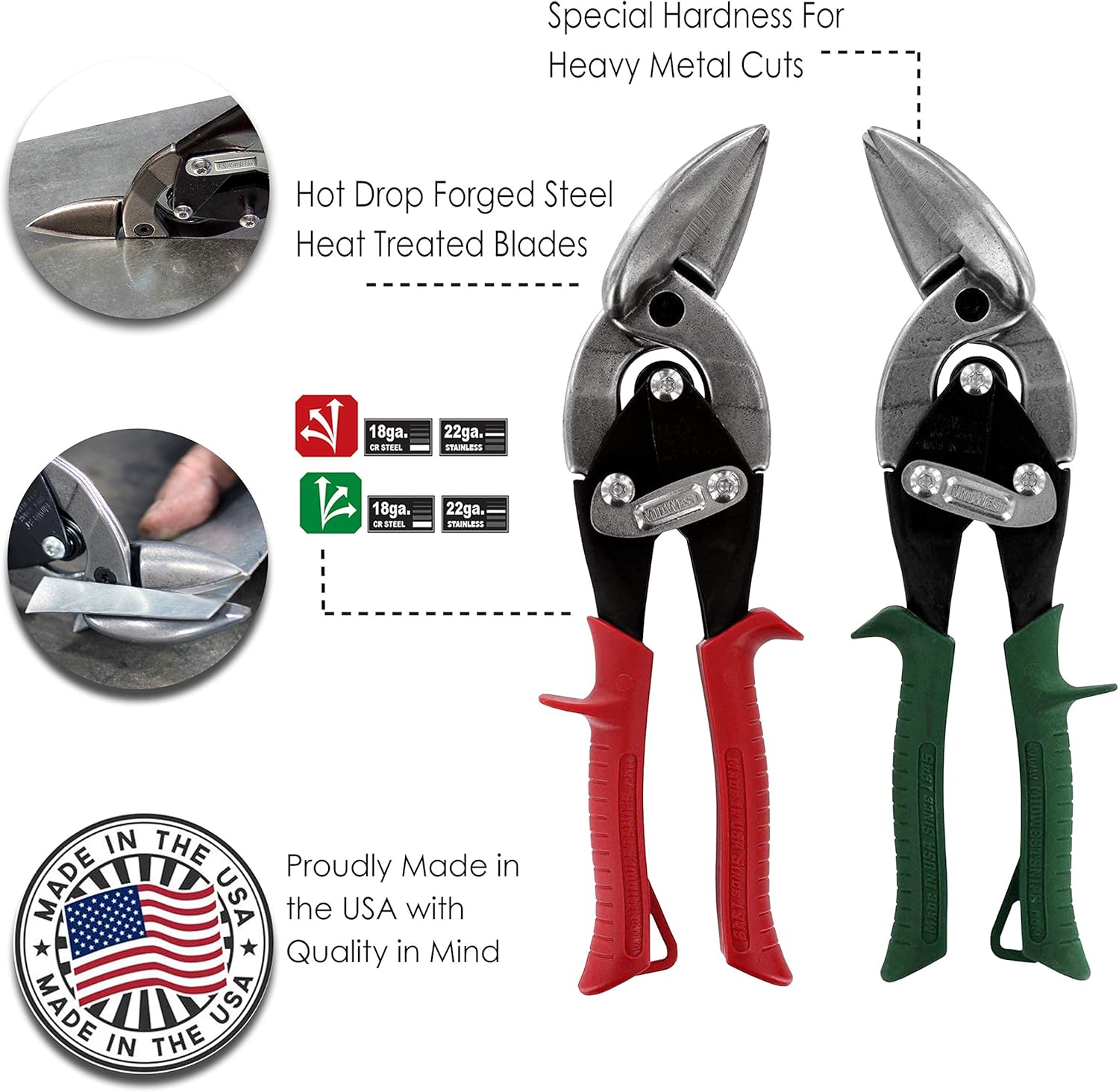 70% оƒƒ Evеrуthіng MIDWEST Aviation Snip - Left and Right Cut Offset Stainless Steel Cutting Shears with Forged Blade & KUSH'N-POWER Comfort Grips - MWT-SS6510C