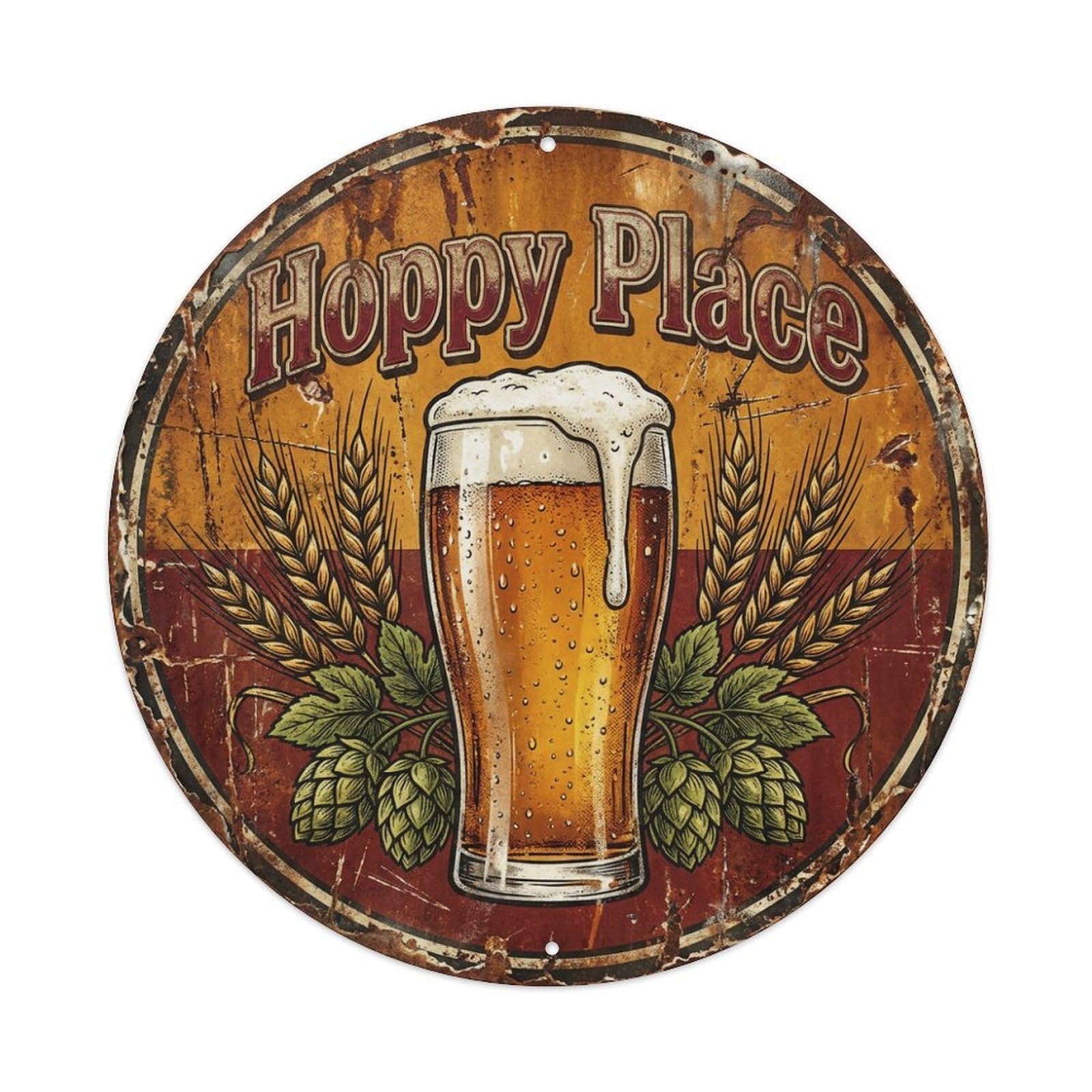 Fyrn Style Metal Tin Sign Vintage Beer Rustic Hoppy Place Retro Bar For Pub