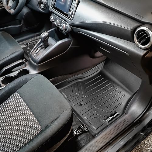 Miniatura 3 de SMARTLINER Juego de alfombrillas de primera fila para todo tipo de clima, compatibles con Nissan Versa 2020-2025