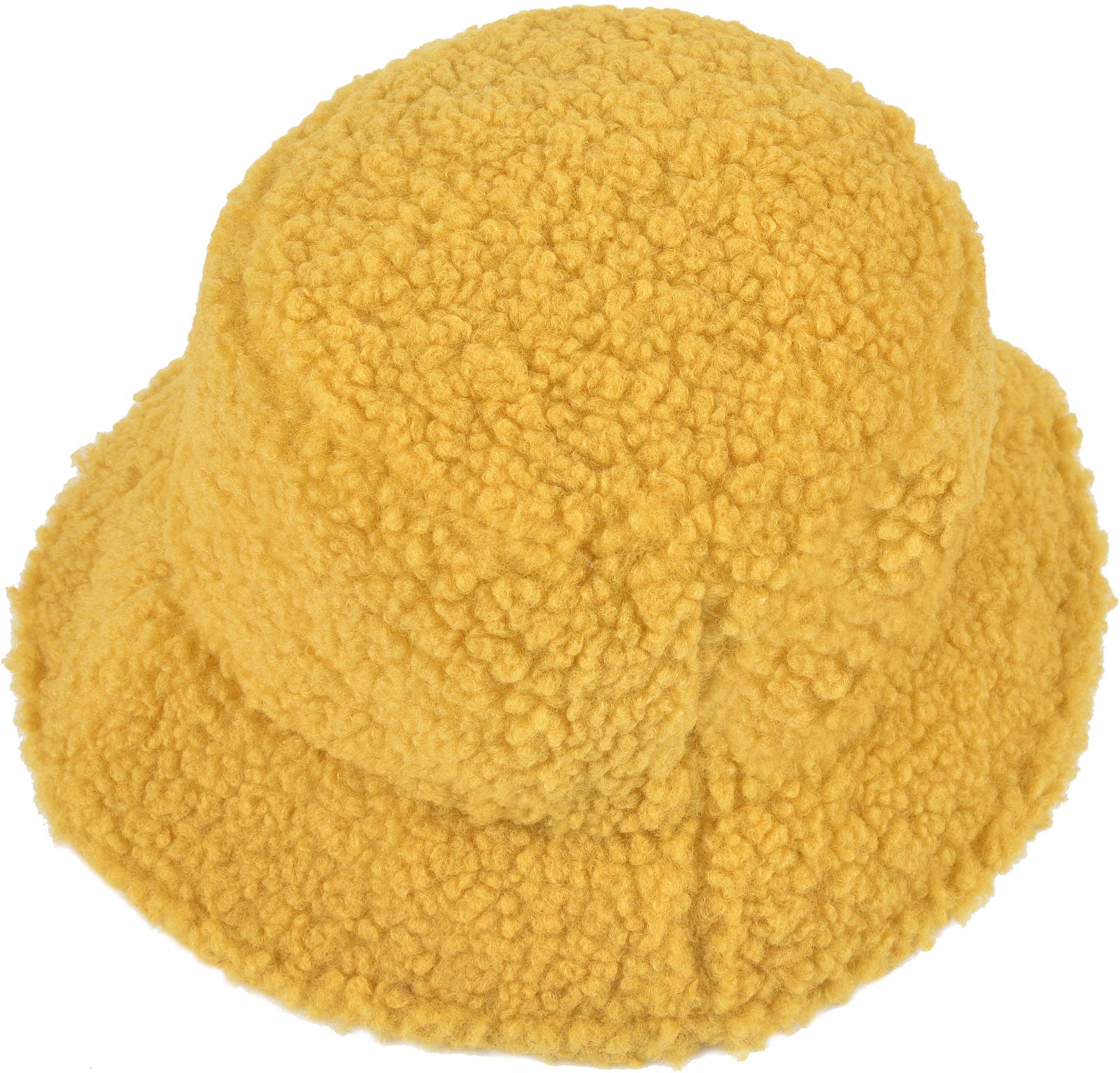 ChezAbbey Faux Fur Bucket Hat, Fuzzy Furry Winter Warm Fisherman Cap, Fluffy Teddy Sherpa Clothe Hats for Women Men Girls