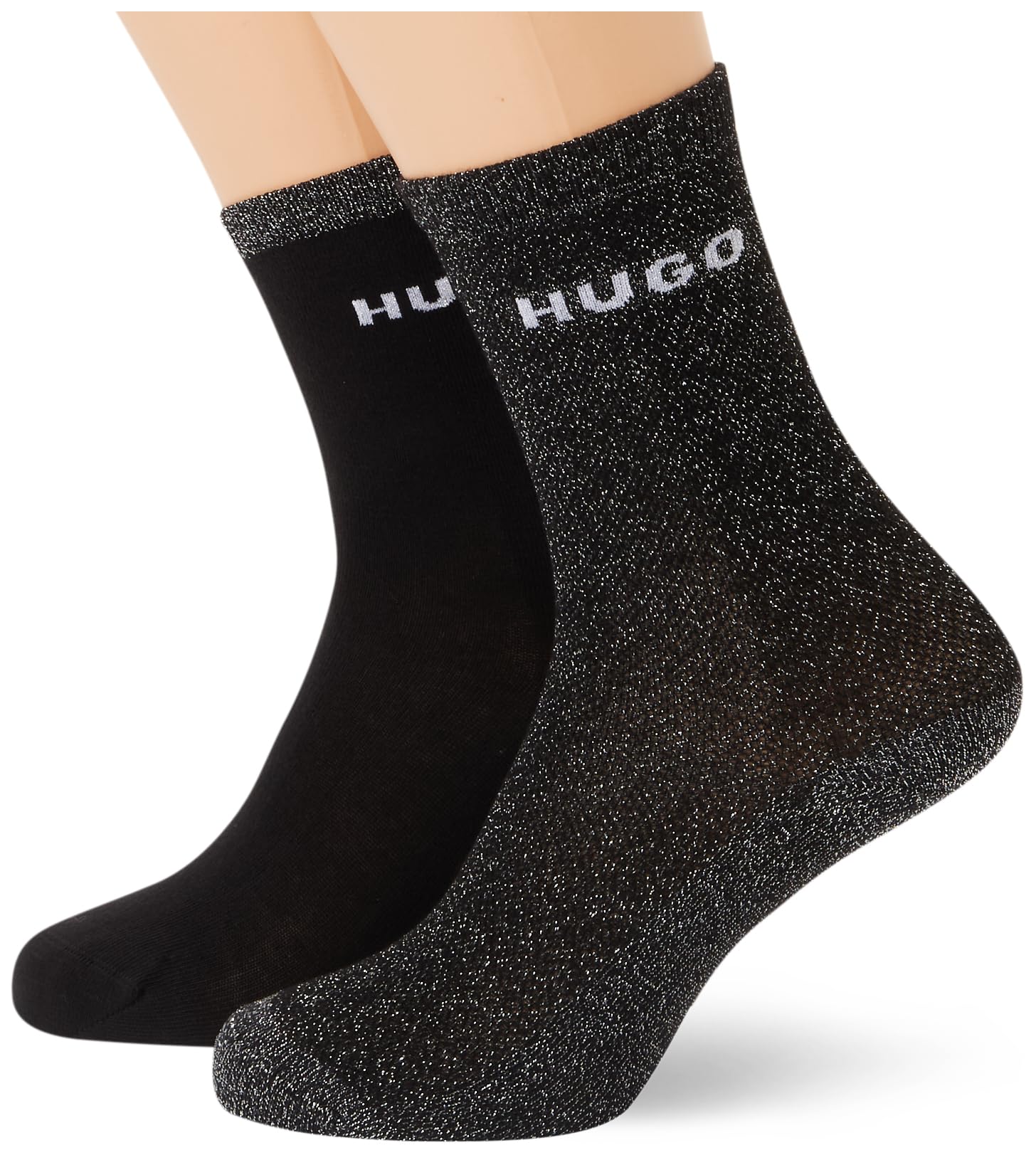 HUGO Damen 2p Qs Shiny Piq CC W 10273374 Quarter_Socks