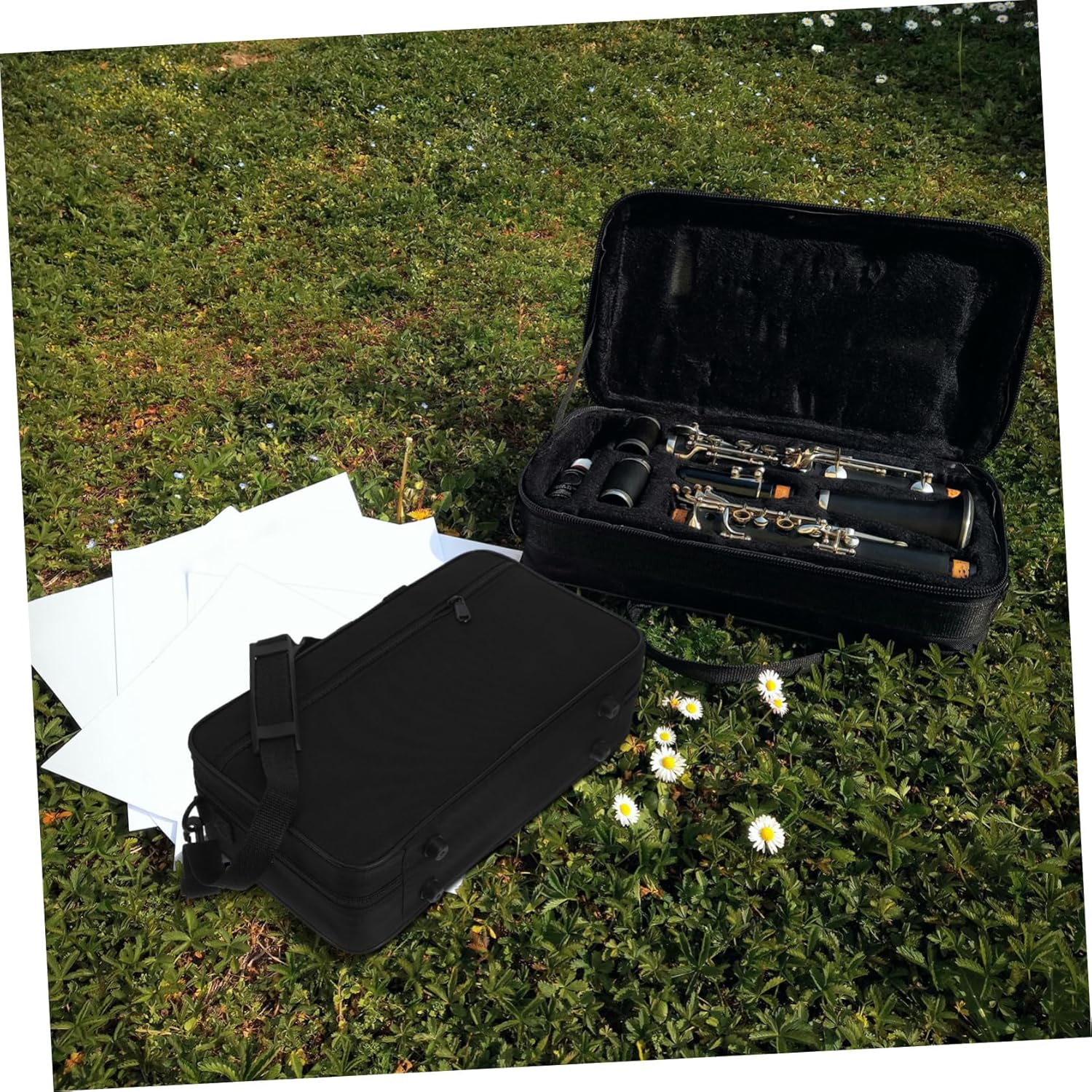 Padded Oxford Cloth Clarinet Carrying Bag Thickened Wear Resistant Storage Case with Shoulder Strap for Travel and Daily Protection