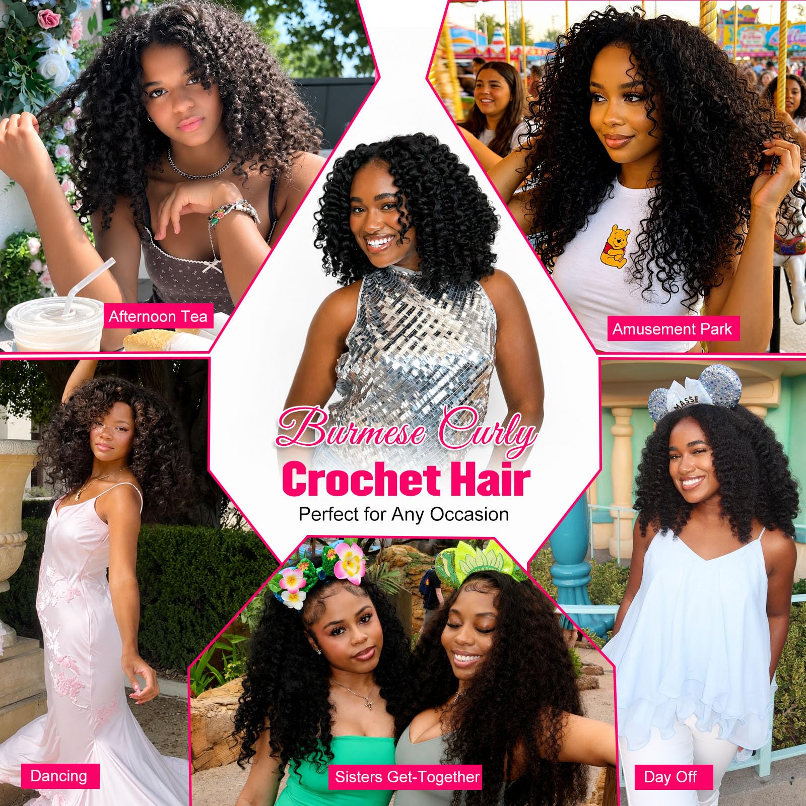 Matriarchs Burmese Curly Crochet Hair for Black Women 14 Inch Crochet Hair
