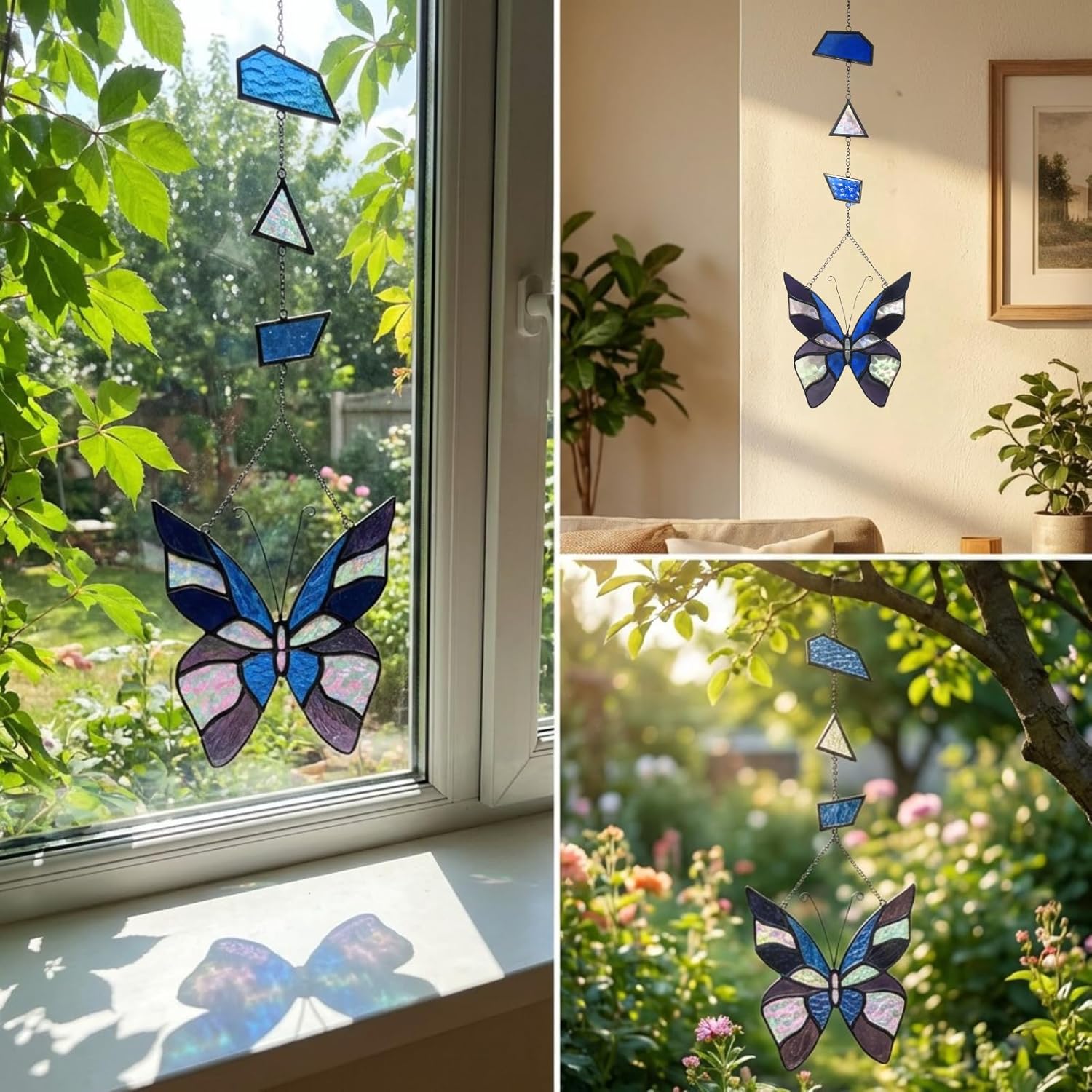 Stained Glass Window Hanging Suncatcher, Butterfly Gifts for Mom/Teacher/Women Anniversary, Birthday, Housewarming - Image 7