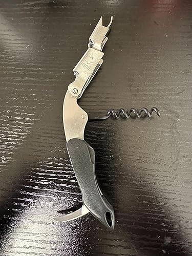 Miniatura 5 de Coutale Sommelier - Sacacorchos prémium para camareros de acero inoxidable negro, abridor de botellas de vino de doble palanca patentado francés