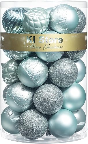 Miniatura 24 de KI Store Adornos de bola de Navidad plateados, 20 piezas de 3.15 pulgadas, para árboles de Navidad y decoración navideña, ganchos incluidos