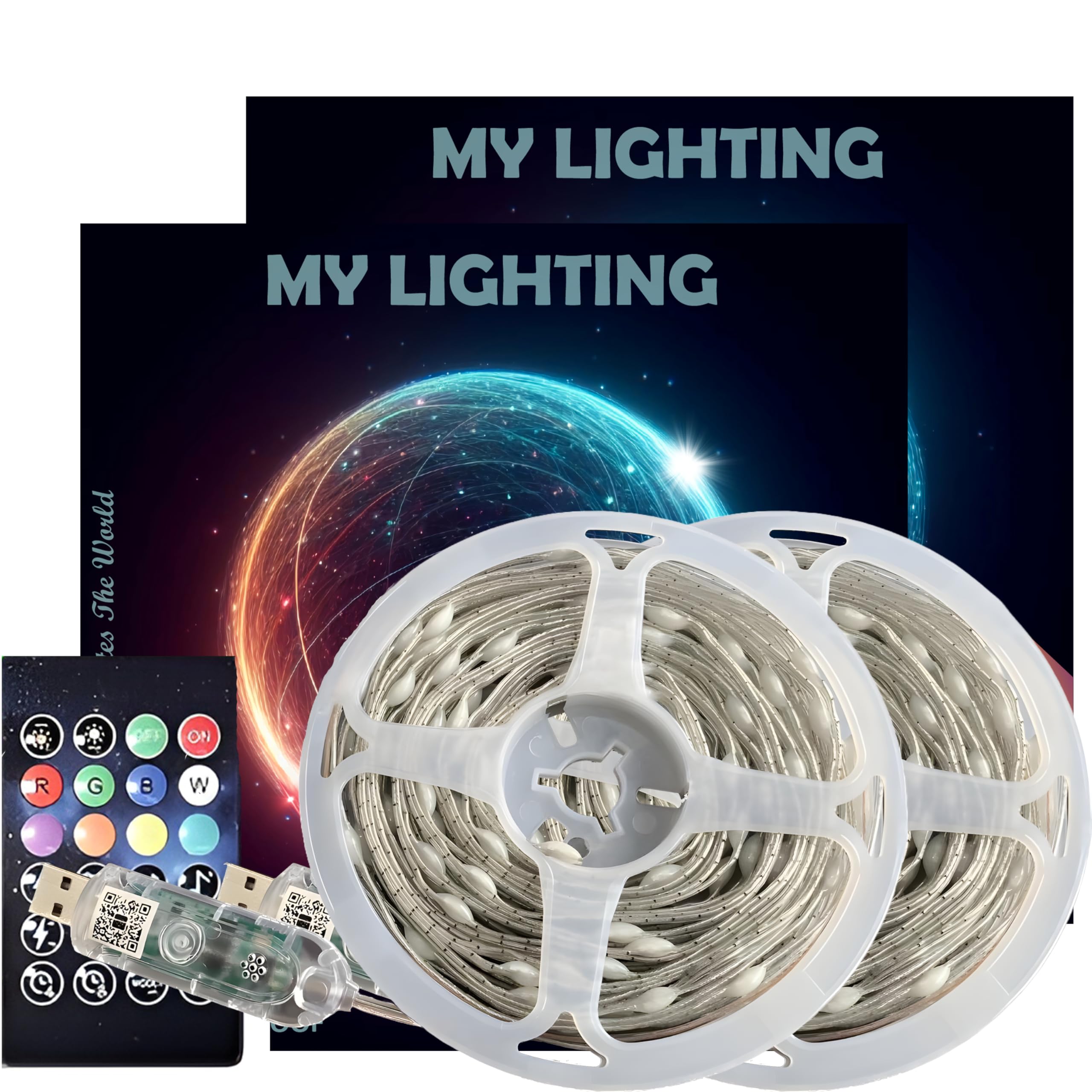 My Lighting 10M Smart RGB Fairy String Lights | 100 LEDs, Music Sync, Color-Changing, USB Powered, Bluetooth App & Remote Control | Waterproof Décor for Christmas, Party, Birthday & Halloween | 2 Pack
