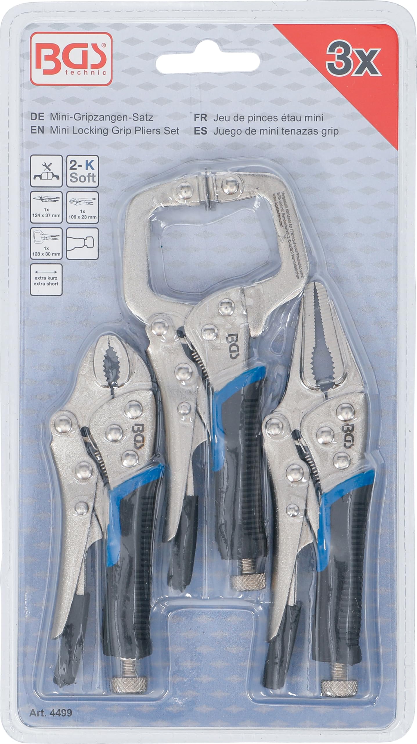 Jeu de 3 pinces isolées VDE BGS - BGS TECHNIC - Coupante, à dénuder