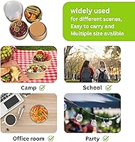 Vista 7 de Cuencos de papel redondos desechables de 34 onzas con tapa, 50 juegos de cajas de contenedores de delicatessen, a prueba de derrames, aptos