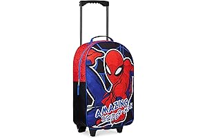 Marvel Kids Suitcase for Boys: Foldable, Colorful Avengers Hand Luggage with Wheels