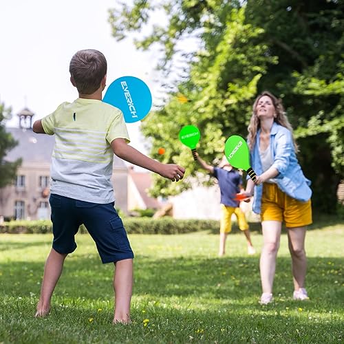 Miniatura 6 de EVERICH TOY Juego de pelotas de remo  Juego de raqueta para interiores y exteriores para niños, adolescentes y adultos, juegos de bádminton y