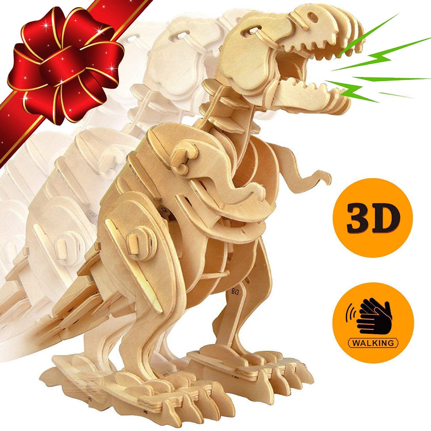 ROKR Walking T-Rex-3D Wooden Puzzle 