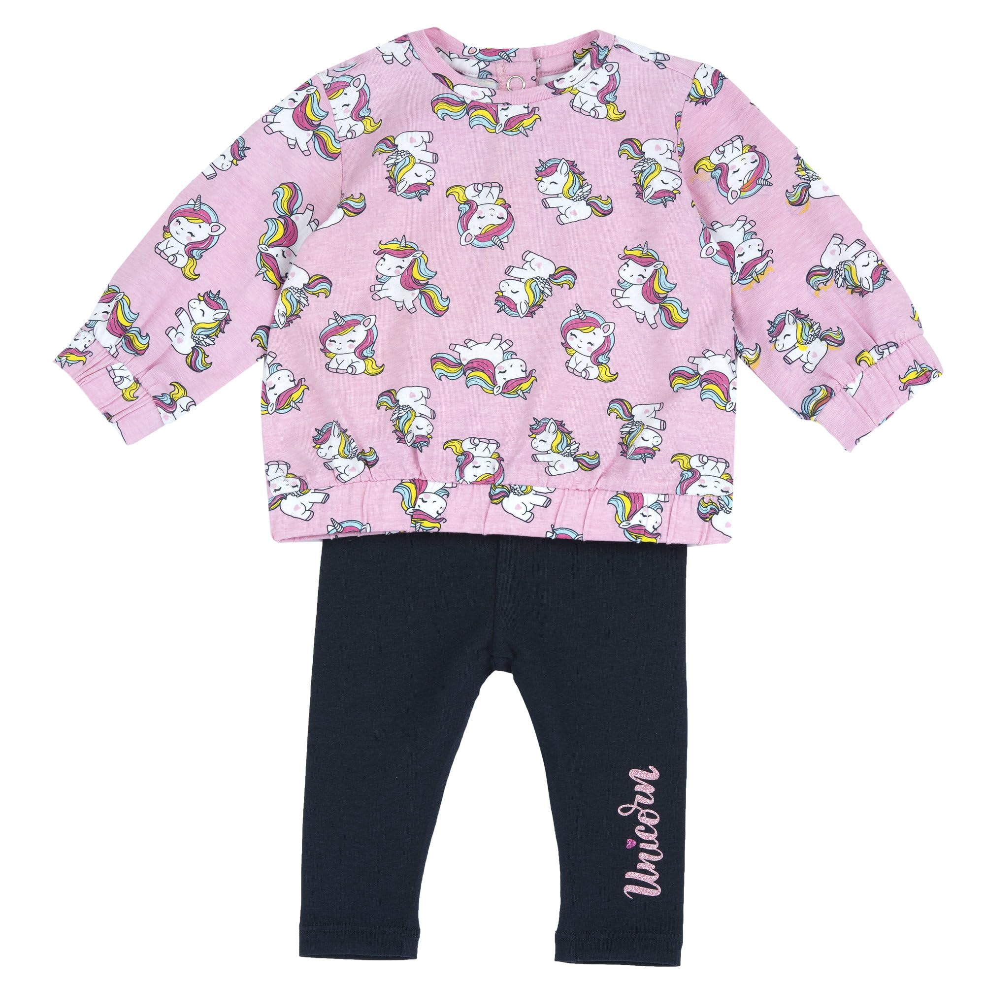 Chicco En Tissu Doux et Orné D'un Joli Col 261 Ensemble avec T-shirt et Pantalons Bébé fille (lot de 2)