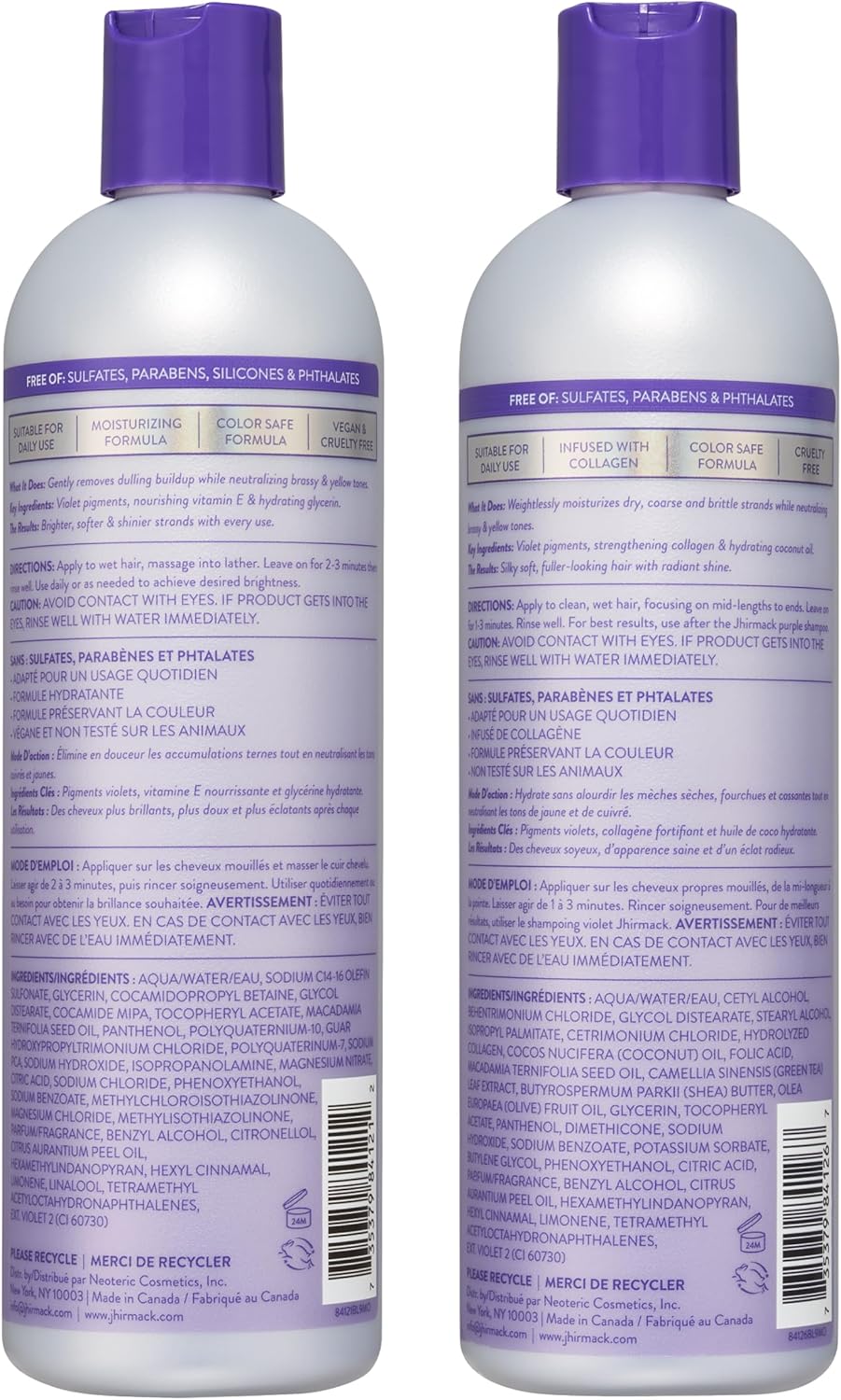 Jhirmack Silver Brightening Purple Shampoo and Conditioner Set for all types of silver, grey, and blonde hair - Image 9