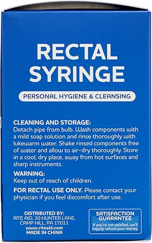 Miniatura 3 de Rite Aid Bombilla de enema rectal, 1 jeringa (8 onzas líquidas), ducha rectal reutilizable para una limpieza suave para hombres y mujeres