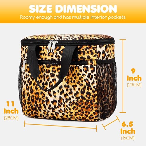 Miniatura 4 de Bolsa de bingo con estampado de leopardo y guepardo, bolsas de bingo portátiles con bolsillos para suministros de bingo, bolsa de transporte para