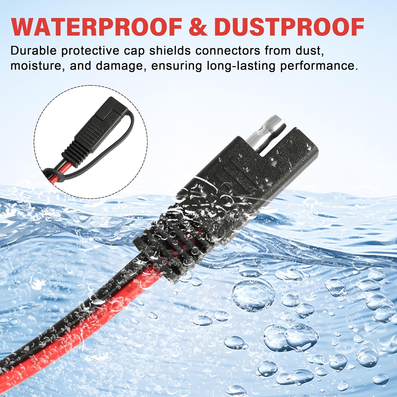 SAE Battery Alligator Clips Wire Harness with On/Off Switch 7.9ft/2.4m 16AWG, 12V Alligator Clips with Wires for Sprayer Parts, Sprayer Pump, Battery Charger, Solar Power Charging Extension Cable - Image 7