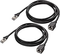 Vista 6 de Cable Matters Paquete de 2 cables de extensión Ethernet Cat 6 blindados cortos de 10 Gbps, 1.5 pies