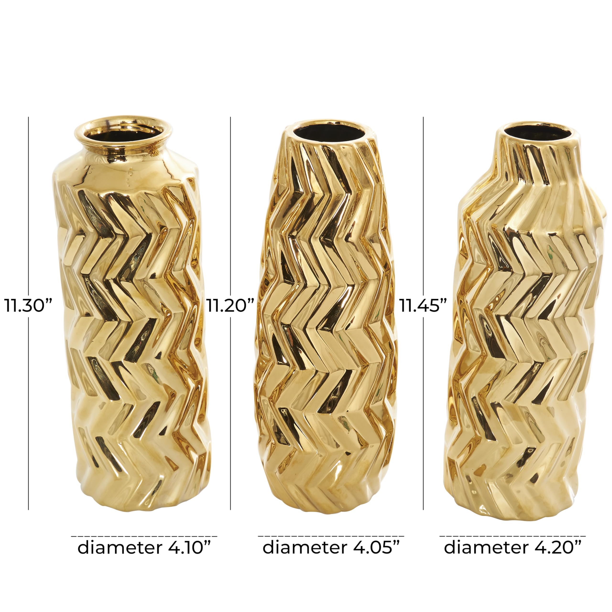 Amazon.co.jp: Deco 79 セラミック製立体シェブロンテクスチャ花瓶