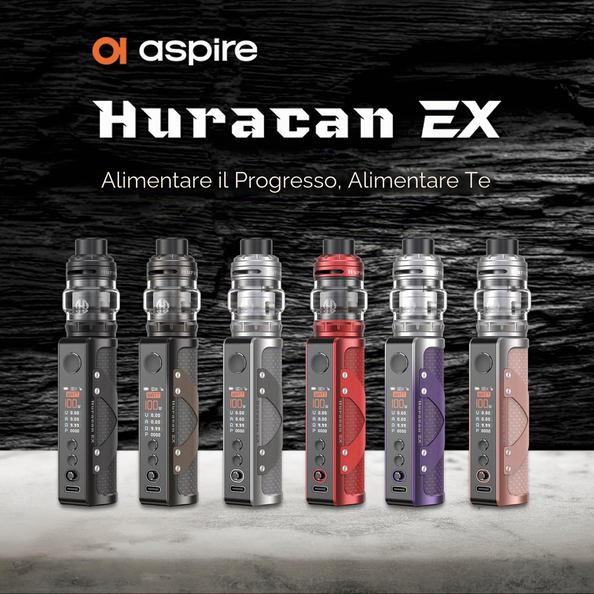 Aspire Huracan EX Sigaretta Elettronica 100W per Svapo Polmonare - Kit Single Battery 18650, Display a Colori, Atom 6ml, BP Coil 0.17Ω e 0.3Ω - (Senza Sticks, E-liquids o Ricariche) (Pink)