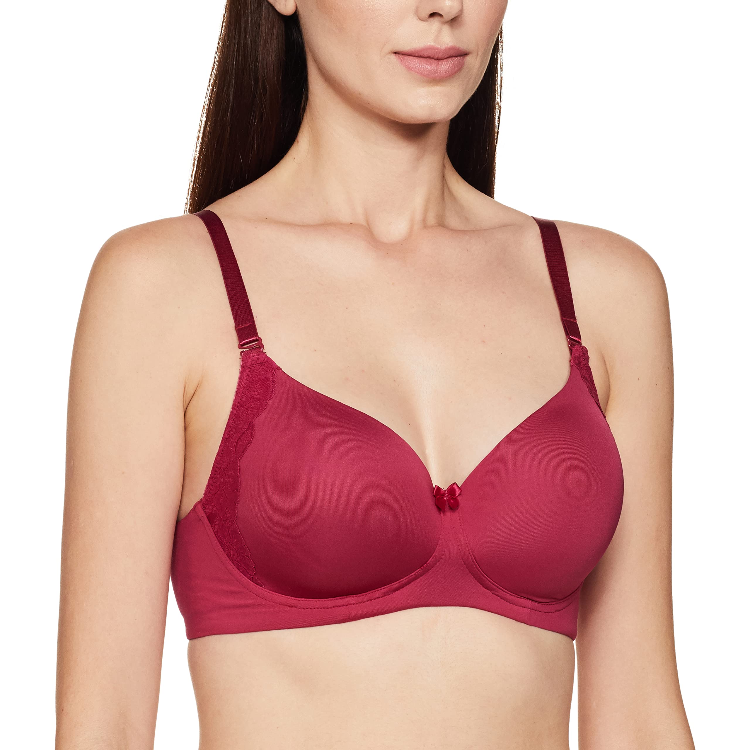 Jockey 1816 Women's Wirefree Padded Soft Touch Microfiber Nylon Elastane Stretch Full Coverage Lace Styling Multiway T-Shirt Bra with Adjustable Straps