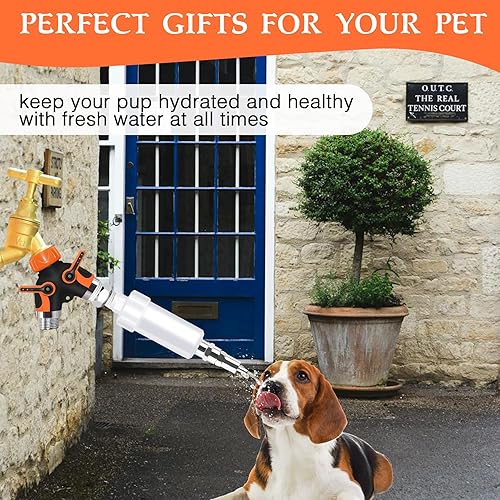 Miniatura 6 de IPETRK Grifo de agua automático para perros y otras mascotas, juego de grifos para exteriores, accesorios para perros, dispensador de agua