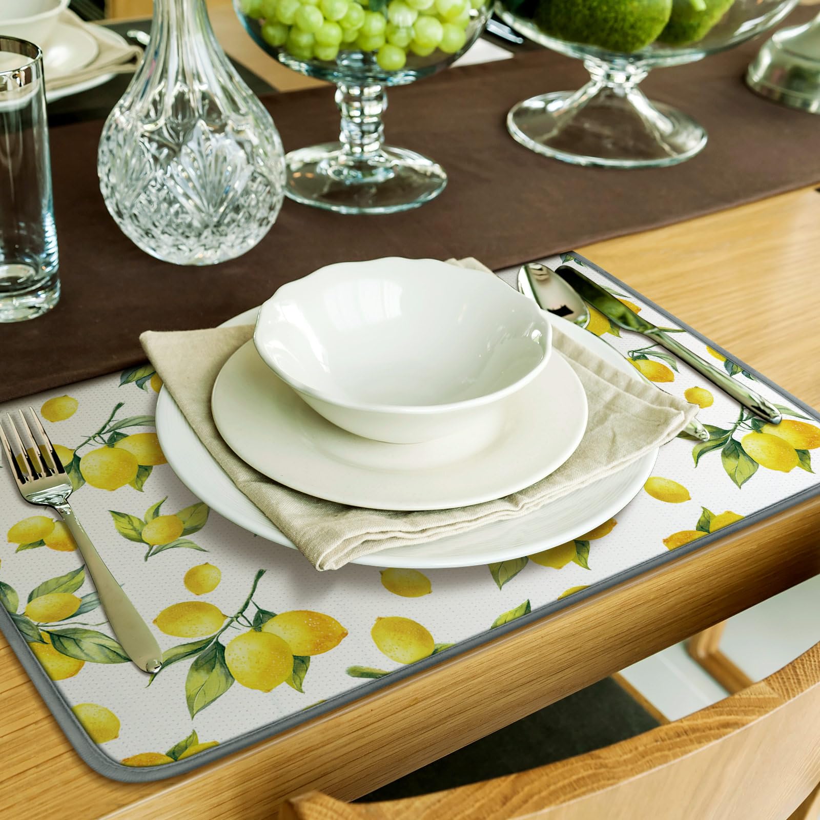 Zonon Lemon Dish Drying Mat for Kitchen Counter 16