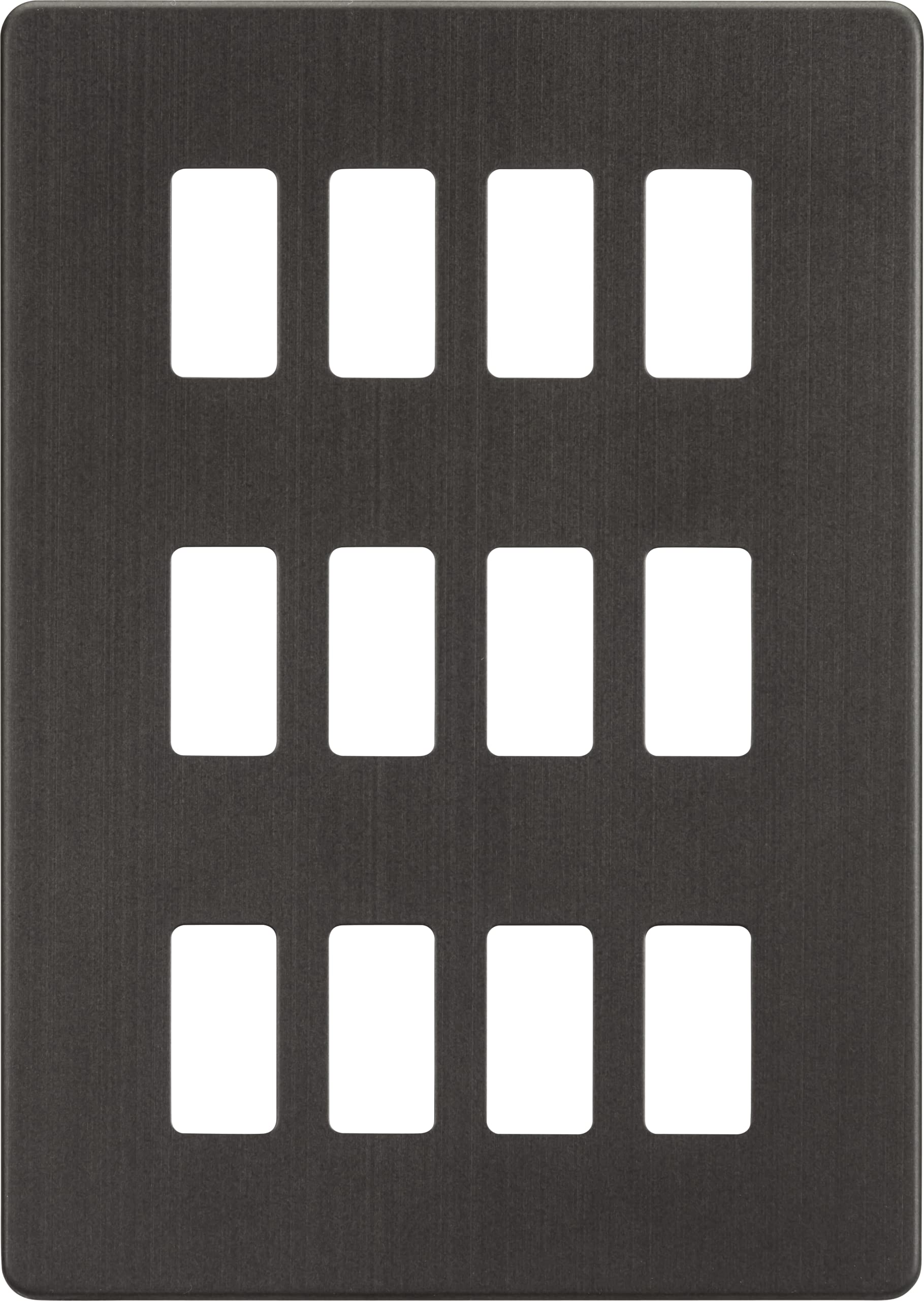 Knightsbridge Smoked Bronze Screwless 12G Grid Faceplate