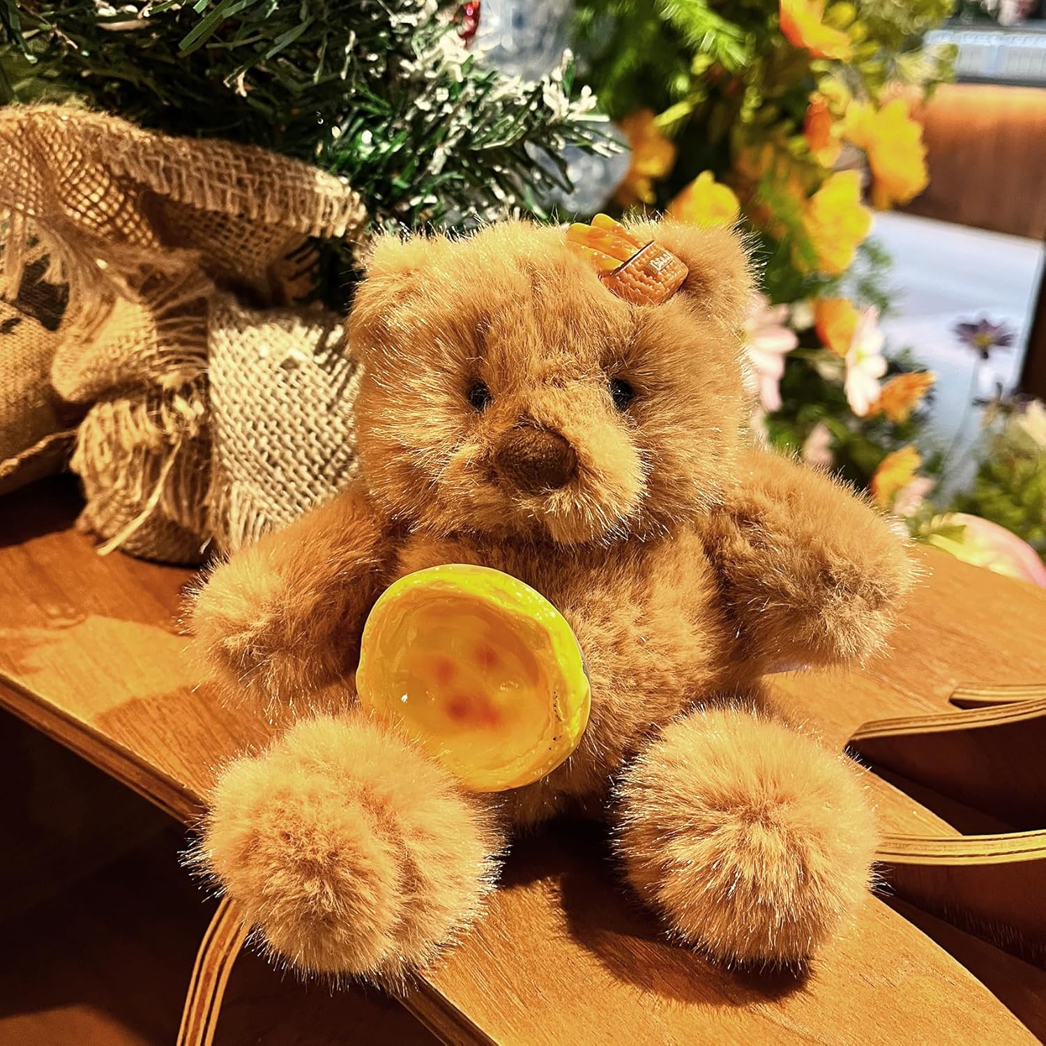 Teddy Bear Plush Keychain for Backpack,4.7 Inch Keychain Purse Charm Pendant Gift for Women - Image 4