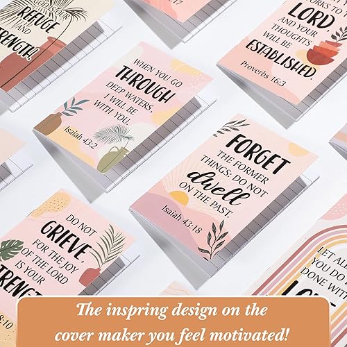 Miniatura 3 de Paquete de 24 cuadernos de versículos bíblicos blocs de notas motivacionales religiosos diarios de bolsillo pequeño blocs de notas inspiradores
