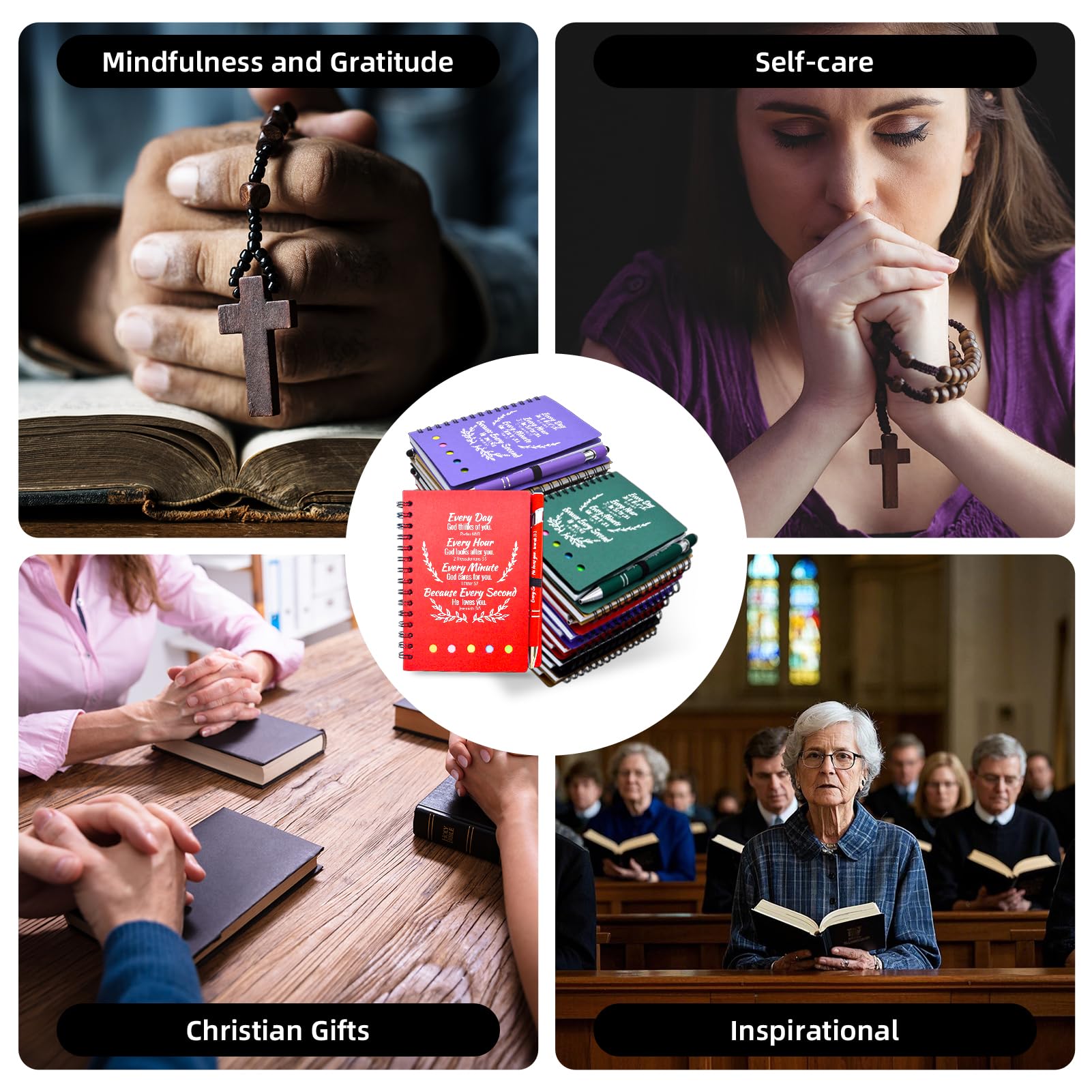 Tarevaniwa 40 szt., chrześcijańskie prezenty, dziennik modlitewny dla kobiet, 20 sztuk, religijny notatnik z chrześcijańskim długopisem, notatnik biblijny, prezenty kościelne dla inspirujących